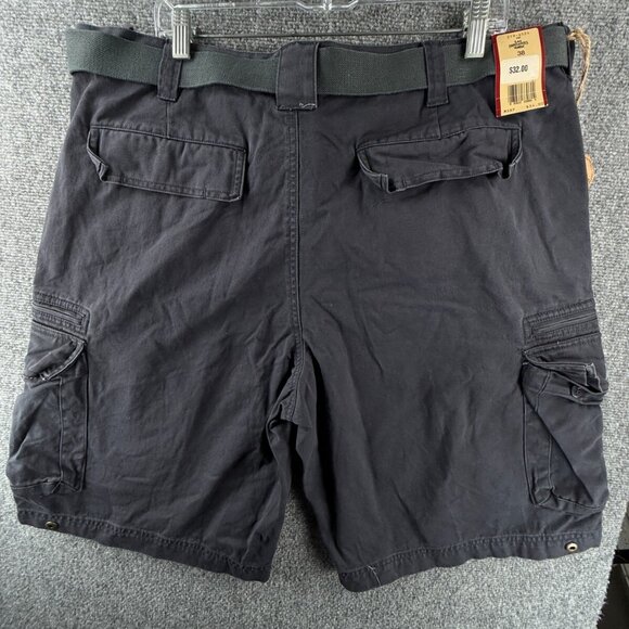 NWT Lee Dungaree Cargo Shorts Navy Blue Belted Pockets Size 38 Cotton Adult Men - Picture 12 of 16